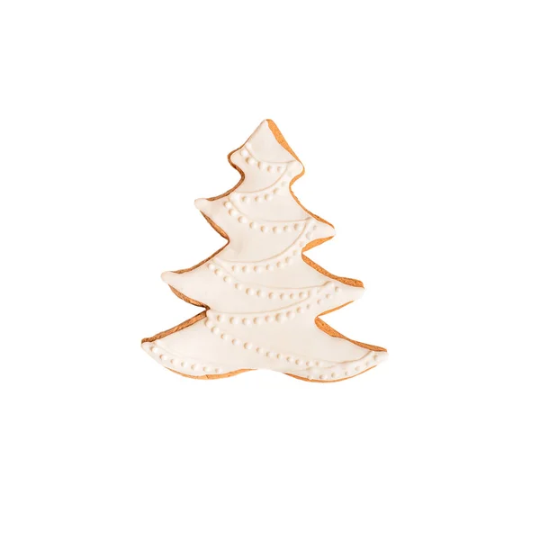 Christmas gingerbread cookie isolated on white. Winter sweets, design element. — Stock Photo, Image
