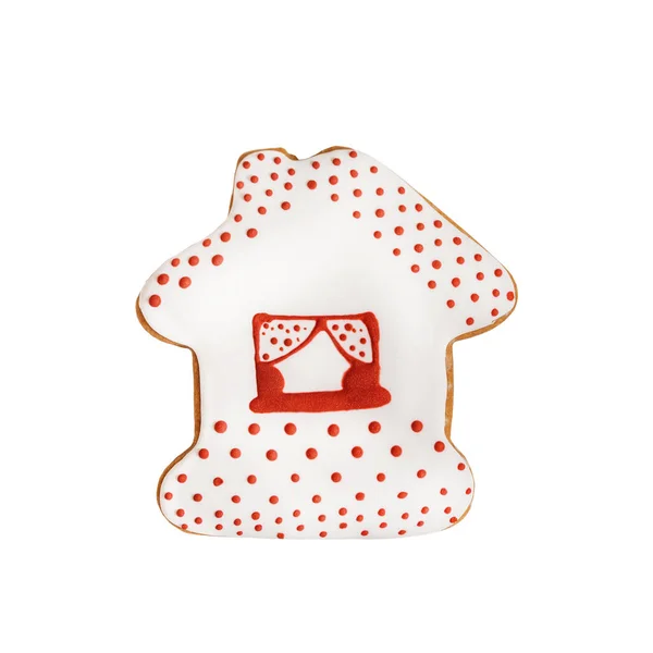 クリスマスジンジャーブレッドクッキーは白で隔離されています。冬のお菓子、デザイン要素. — ストック写真