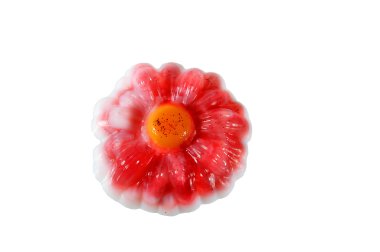 El yapımı Sabun çiçek. Beyaz arka plan üzerinde izole