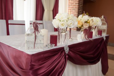 Düğün dekorasyon, renk Marsala.