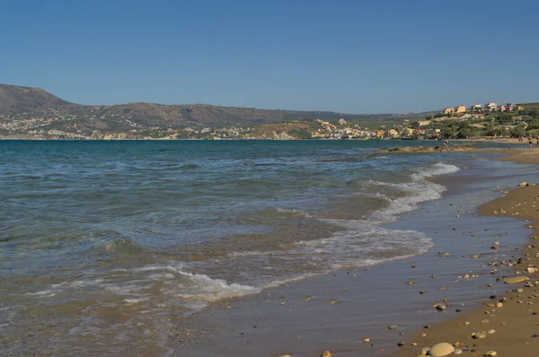 A costa arenosa do Mar Egeu. — Fotografia de Stock