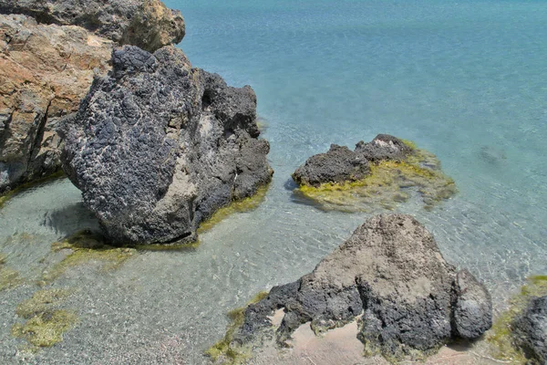 Lagune von Elafonisi, Insel Kreta, Griechenland. Einer der besten Strände Europas. — Stockfoto