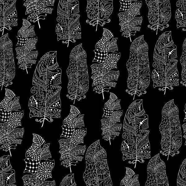 Texture vectorielle sans couture avec plumes abstraites . — Image vectorielle