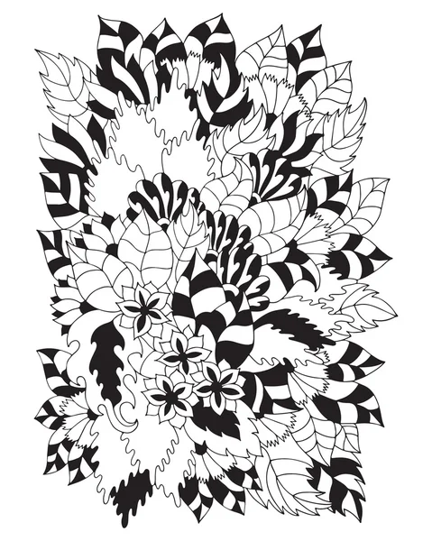 Flor zentangle desenhada à mão ornamen — Vetor de Stock