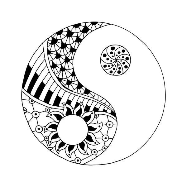 Yin y yang símbolo decorativo — Vector de stock