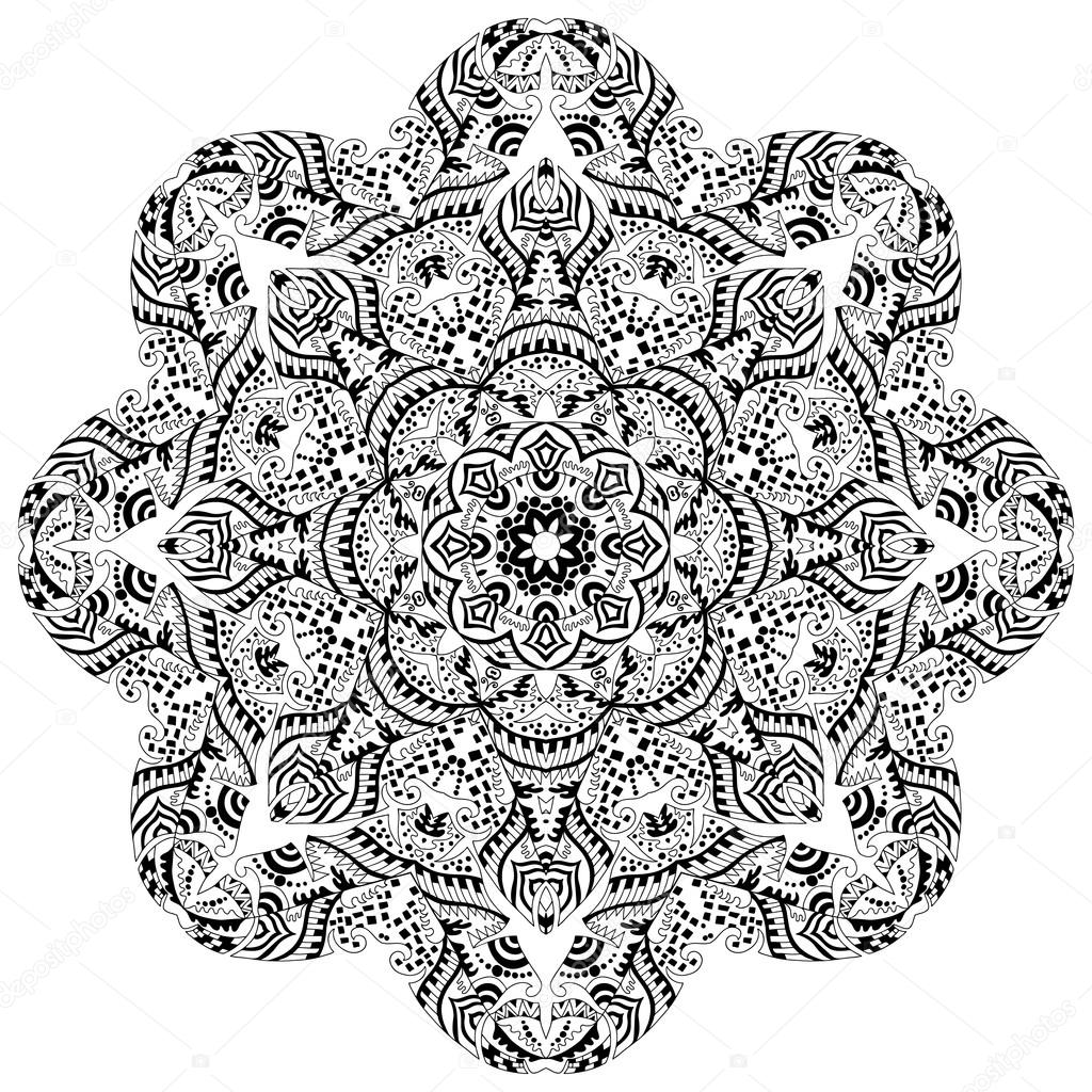 Ethnic round ornament. Hand drawn mandala