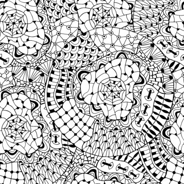 Zentangle abstract seamless pattern.