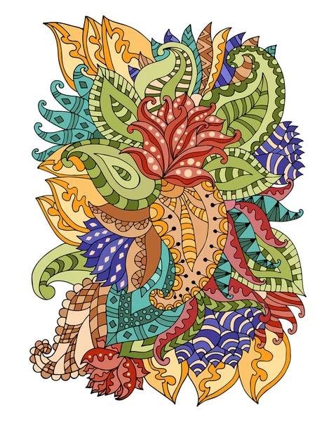 Волшебный узор с абстрактными цветами и листьями . — стоковый вектор
