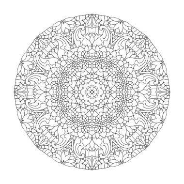 Çiçek mandala. Desen kitap vektör boyama için.
