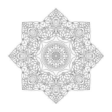 Çiçek mandala. Desen kitap vektör boyama için.