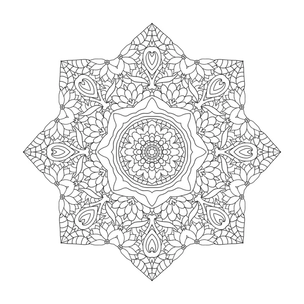 Bloemen mandala. Patroon van het boek in vector kleurplaten. — Stockvector