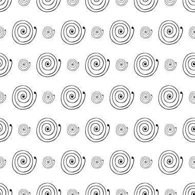  Boho tarzında spiraller ile monokrom arka plan.