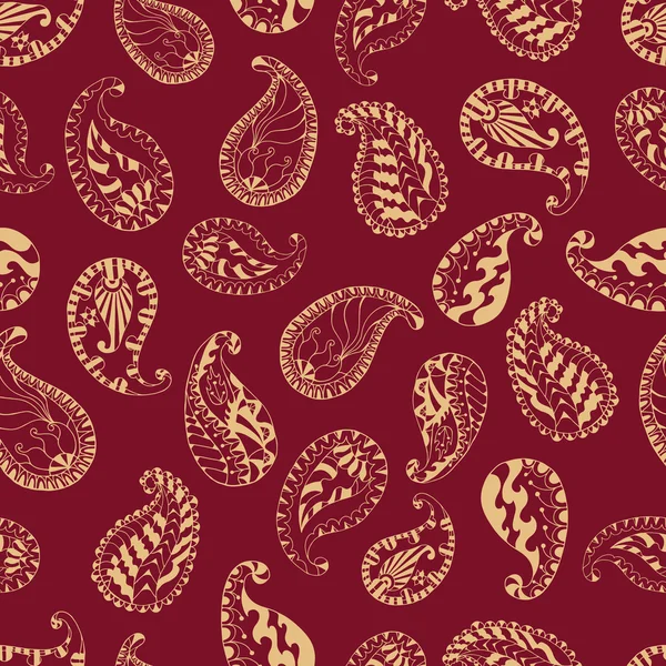 Ethnic Indian paisley seamless pattern. — стоковий вектор