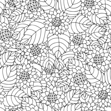 Elle çizilmiş zentangle çiçek süsleme için yetişkin anti stres