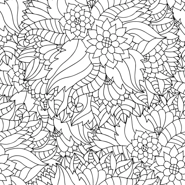 Ręcznie rysowane zentangle ornament kwiat dla dorosłych anty stres. — Wektor stockowy