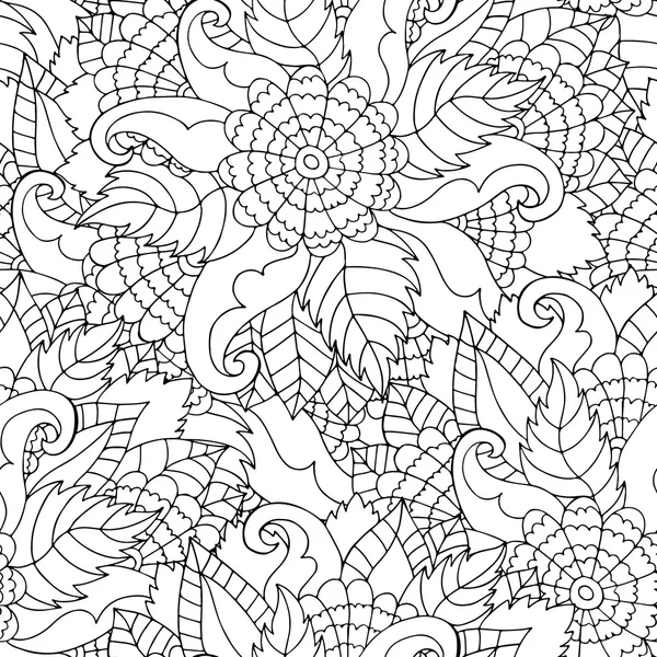 Ręcznie rysowane zentangle ornament kwiat dla dorosłych anty stres — Wektor stockowy