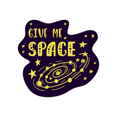 İlham verici vektör harfleri: Bana yer ver. El çizimi çocuk posteri.