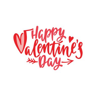 Sevgililer Günün kutlu olsun. Davetiye, tebrik kartı, baskı için el çizimi kaligrafi tasarımı.