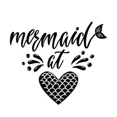 Yürekten denizkızı. Yaz hakkında ilham verici bir alıntı. Modern kaligrafi ifadesi