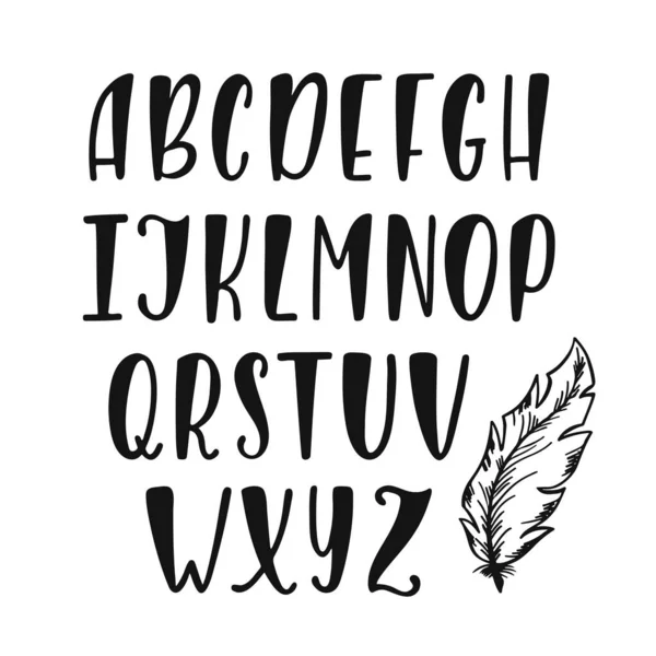 Ручний векторний шрифт. Ручне написання та друкарська абетка . — стоковий вектор