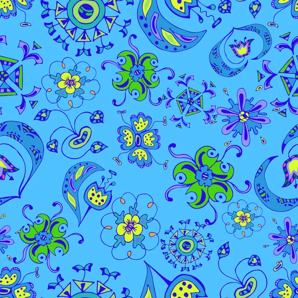 Fantasy colorfull květiny bezešvé pattern3 — Stockový vektor