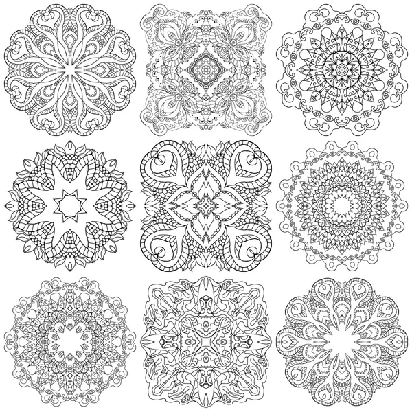 Conjunto de mandalas —  Vetores de Stock