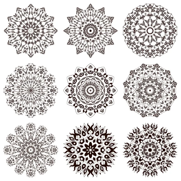 Conjunto de mandalas — Archivo Imágenes Vectoriales