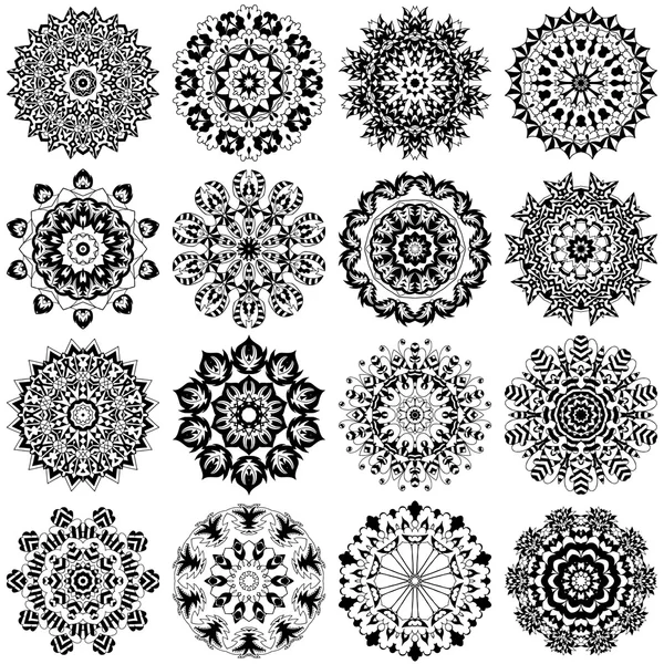 Conjunto de mandalas — Archivo Imágenes Vectoriales