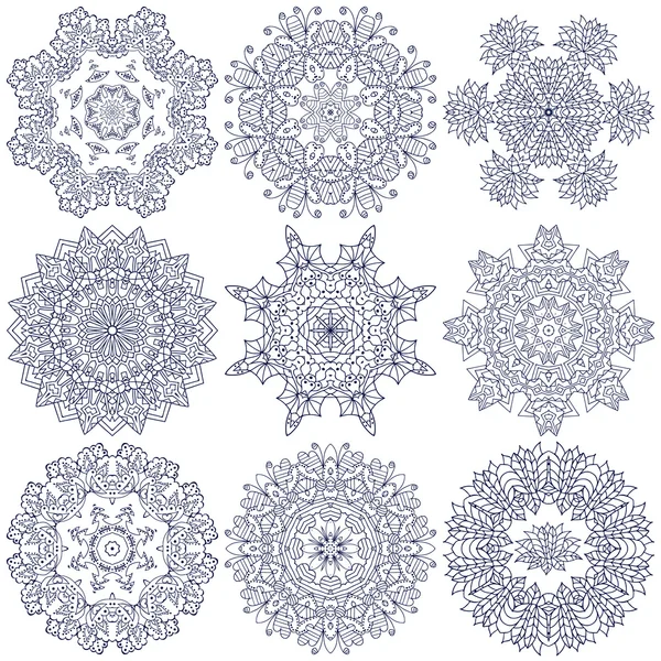 Set van mandala 's — Stockvector