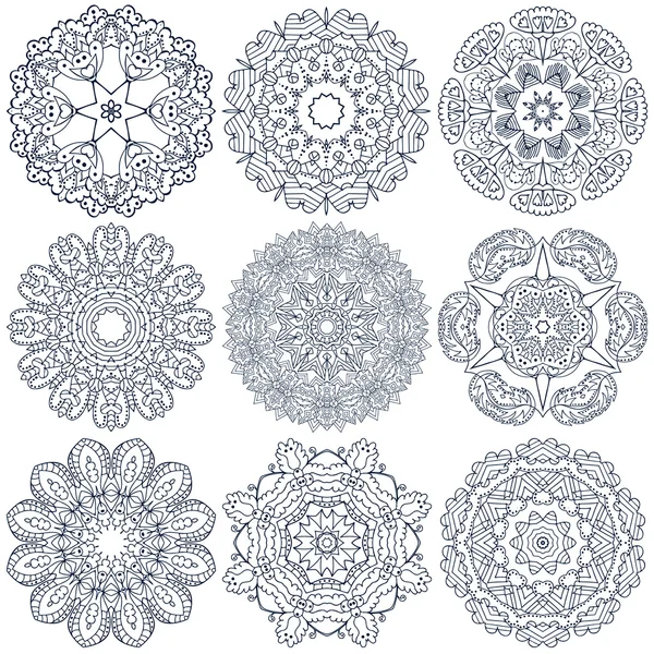 Conjunto de mandalas — Archivo Imágenes Vectoriales