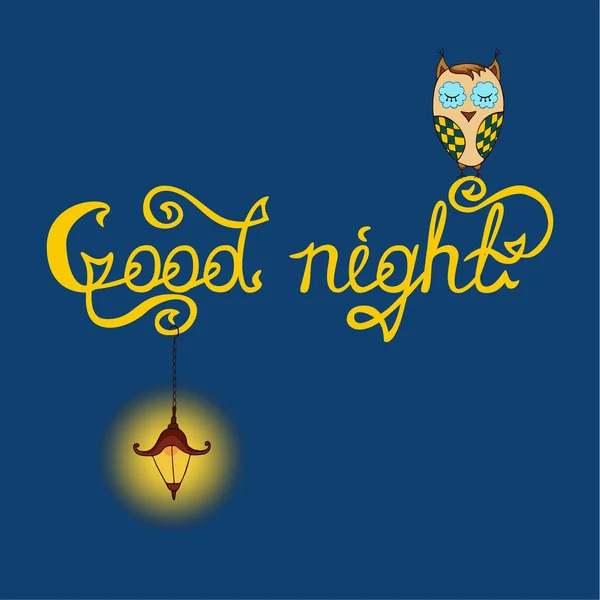 Bonne nuit lettrage — Image vectorielle