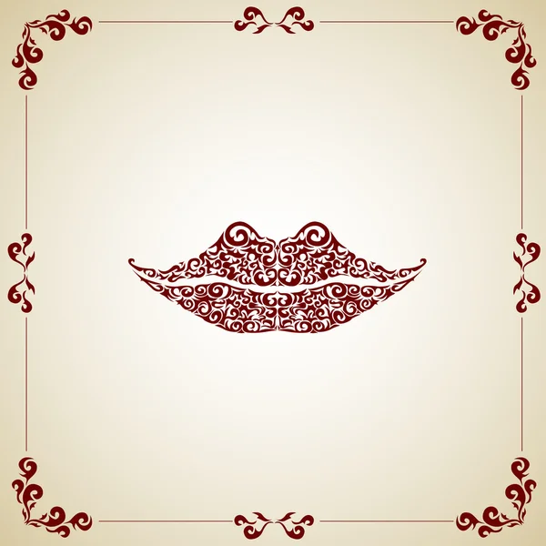 Ornate red lips — 图库矢量图片