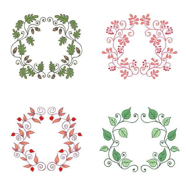 Set van floral frame — Stockvector