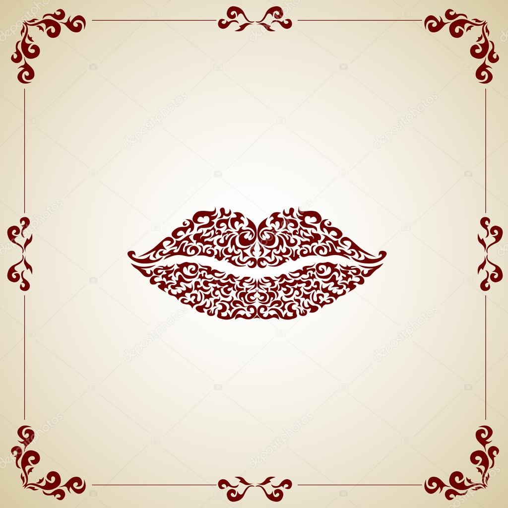 Ornate red lips