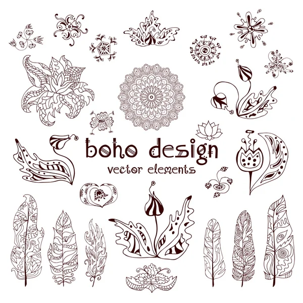 Набор boho design1 — стоковый вектор