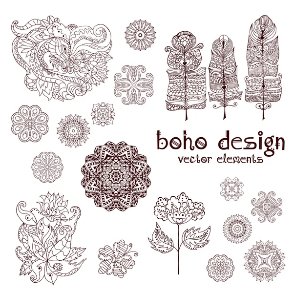 Набор boho design2 — стоковый вектор