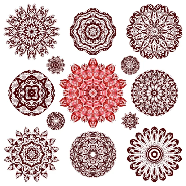 Conjunto de mandalas — Archivo Imágenes Vectoriales