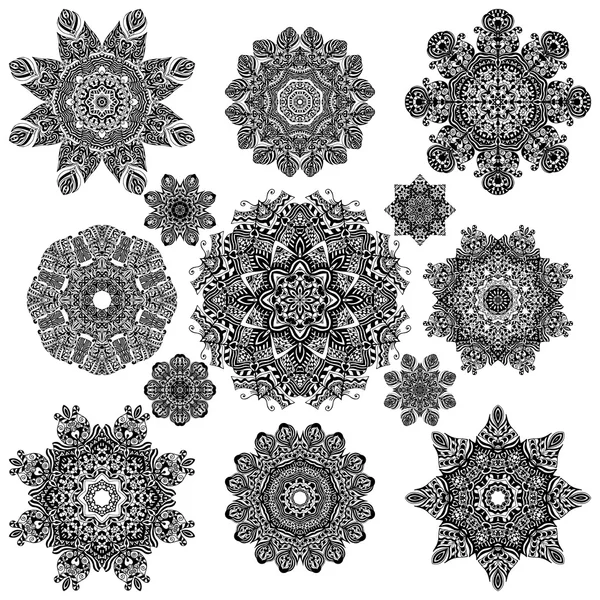 Conjunto de mandalas — Archivo Imágenes Vectoriales