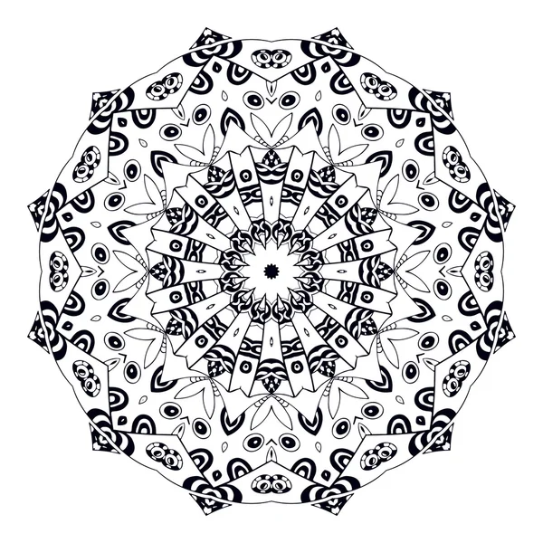 Kreis-Mandala monochrom — Stockvektor