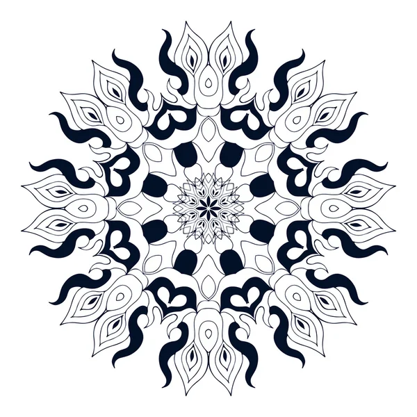 Círculo Mandala monocromo — Archivo Imágenes Vectoriales
