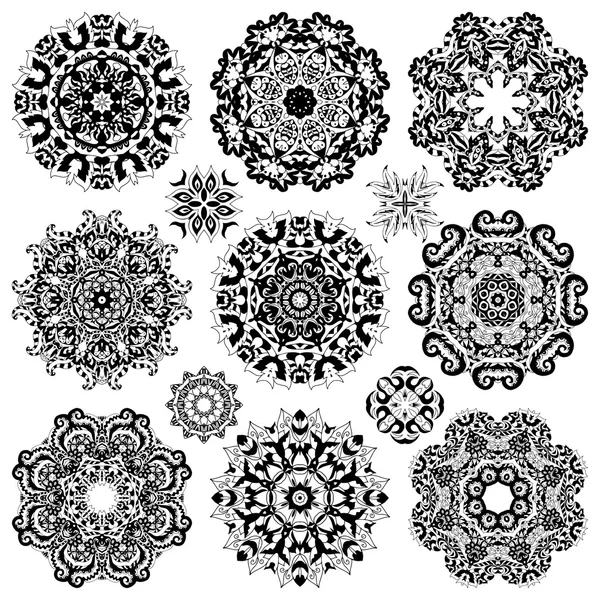 Conjunto de mandalas — Archivo Imágenes Vectoriales