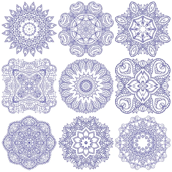 Conjunto de mandalas — Archivo Imágenes Vectoriales