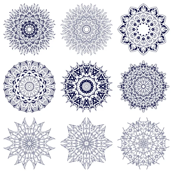 Set di mandala — Vettoriale Stock