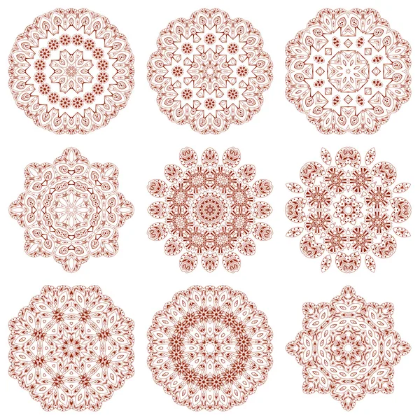 Conjunto de mandalas — Archivo Imágenes Vectoriales