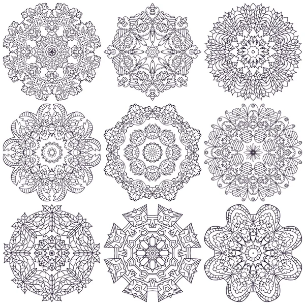 Conjunto de mandalas — Archivo Imágenes Vectoriales