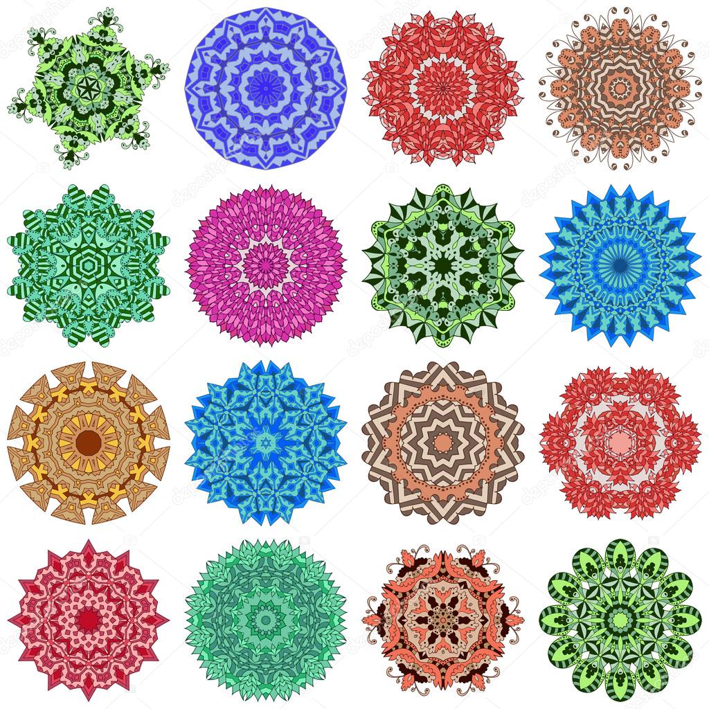 Set of Color mandalas