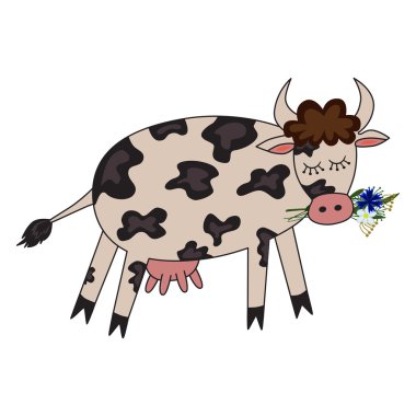Çizgi film sevimli inek