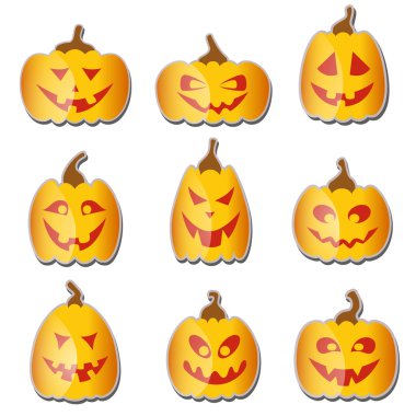 Duygusal Halloween pumpkins ayarla.