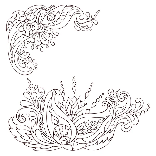 Henna tatuering doodle vektorelement. — Stock vektor