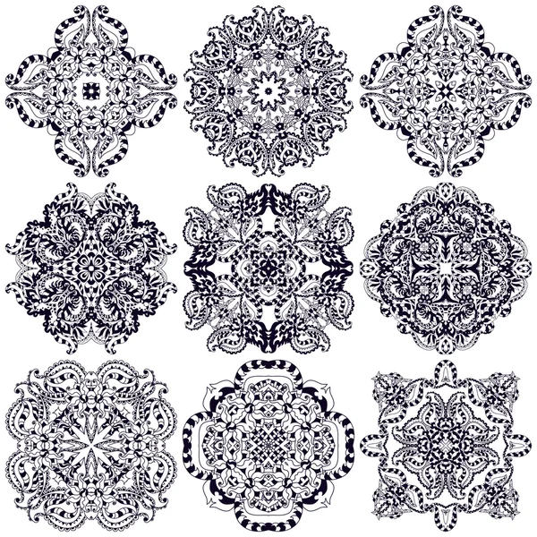 Conjunto de mandalas — Vector de stock